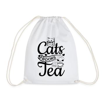 Chats Livres Thé I Propriétaire de chat Amateur de livres b - Sac de sport léger - blanc - Devant