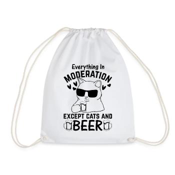 Tout avec modération sauf les chats et la bière I Funny Cat - Sac de sport léger - blanc - Devant