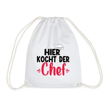 Hier Kocht Der Chef - Turnbeutel - Weiß - Vorne