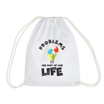 Problem Optimistic People Positive Life - Drawstring Bag - white - Front