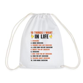 Chicken Agriculture Chicken Lovers Farming - Drawstring Bag - white - Front