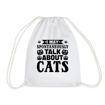 Cat lovers I may spontaneously about cats sprec - Drawstring Bag - white - Front