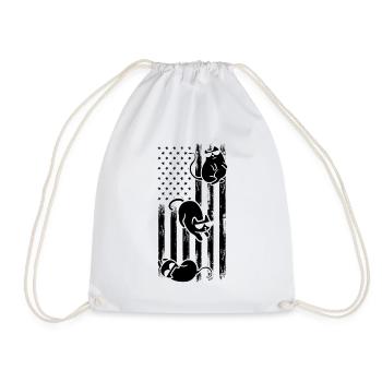 Chat Drapeau américain Patriotique Cat Lover Cat - Sac de sport léger - blanc - Devant