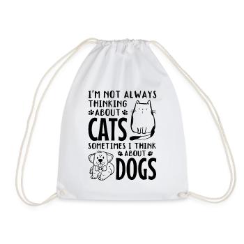 Cat lovers Dog owners Cat owners Hundeli - Drawstring Bag - white - Front