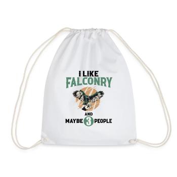 Falcon breeding | Falconry Falconry Animals Gift Idea - Drawstring Bag - white - Front