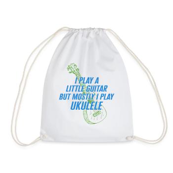 Chemise ukulélé musicien, je joue un peu de guitare - Sac de sport léger - blanc - Devant