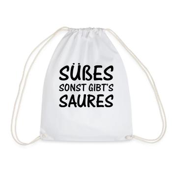 Halloween Sprüche I Süßes Sonst Gibt's Saures - Turnbeutel - Weiß - Vorne