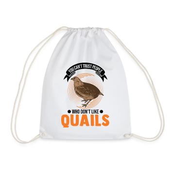 Quail Gift Quail Grower - Drawstring Bag - white - Front