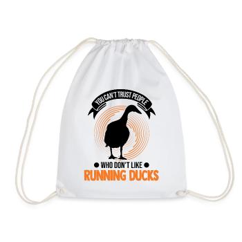 Indian Running Gift Running Duck - Drawstring Bag - white - Front