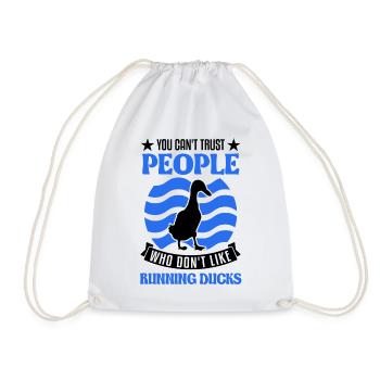 Indian Running Gift Running Duck - Drawstring Bag - white - Front