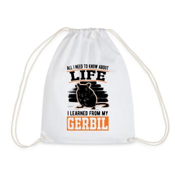 Gerbil Gift Racing Rat Germesau - Drawstring Bag - white - Front
