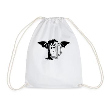 Halloween Vampire Party I Vampire Beer Bat Bi - Drawstring Bag - white - Front