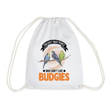 Budgie Gift Welli Cockatiel - Drawstring Bag - white - Front