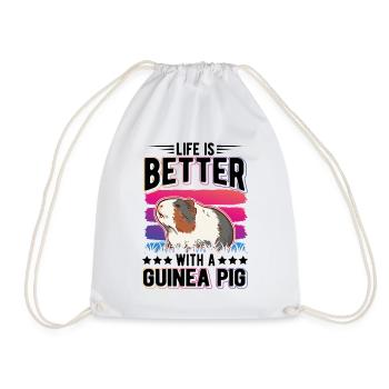 La vie est meilleure avec un cochon d’Inde Meerschweinchen - Sac de sport léger - blanc - Devant