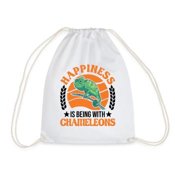 Happiness is being with Chameleons Chameleon - Drawstring Bag - white - Front