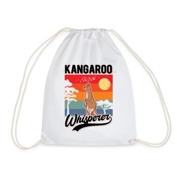 Kangaroo Whisperer Australia Kangaroo - Drawstring Bag - white - Front