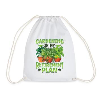 Gardening is my retirement plan gardener - Drawstring Bag - white - Front