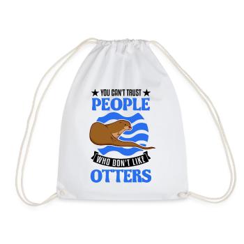 Otter Gift Otter Sea Otter - Drawstring Bag - white - Front