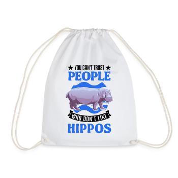 Hippo Lover Hippo Hippo Hippo - Drawstring Bag - white - Front