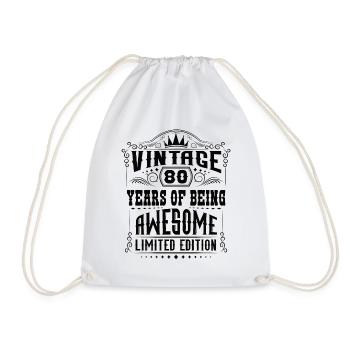 80 Years Of Being Awesome 80 Birthday 80 Years - Drawstring Bag - white - Front