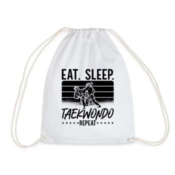 Taekwondo Eat Sleep Taekwondo Repeat Fight Fighter - Turnbeutel - Weiß - Vorne
