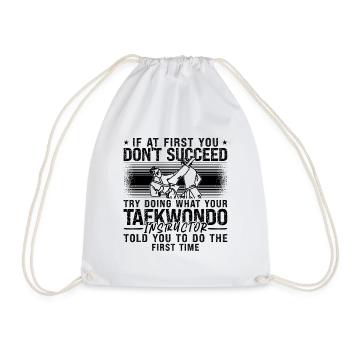 Si au début vous ne réussissez pas le combattant de taekwondo - Sac de sport léger - blanc - Devant