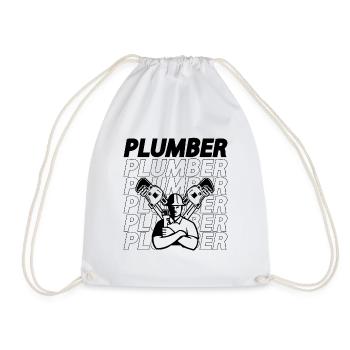 Plombier Plomberie Tuyauterie Outil Construction Plombiers - Sac de sport léger - blanc - Devant