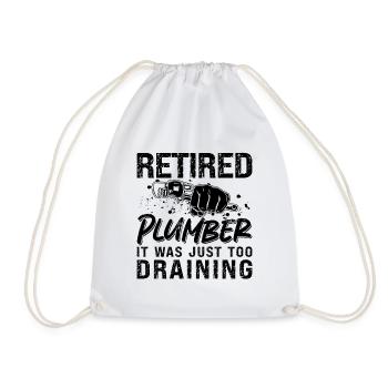 Plombier Outil à la retraite Plomberie Route Tuyauterie Plombiers - Sac de sport léger - blanc - Devant