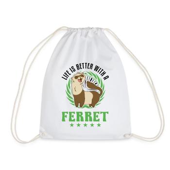 La vie est meilleure avec un Furet Frettchen - Sac de sport léger - blanc - Devant