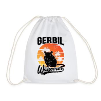 Gerbil Whisperer Racing Rat Gift Gerbil - Drawstring Bag - white - Front