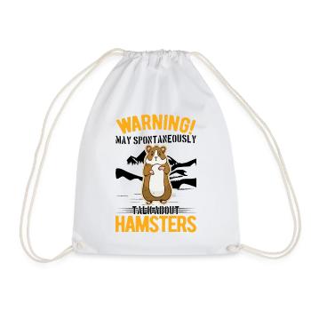 Warnung Hamster Hamsterrad Goldhamster - Turnbeutel - Weiß - Vorne