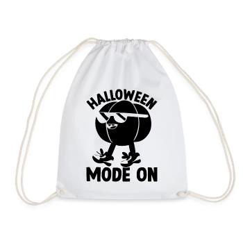 Halloween Mode On I Funny Halloween Pumpkin - Drawstring Bag - white - Front