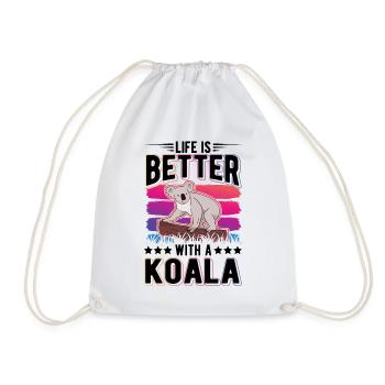 Life is better with a Koala Koala Bear - Drawstring Bag - white - Front