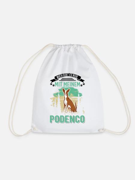 Podenco Spanischer Windhund Ibizan Hound - Turnbeutel - Weiß