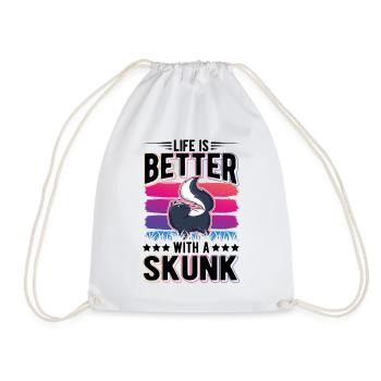 La vie est meilleure avec une Skunk Stinktier - Sac de sport léger - blanc - Devant