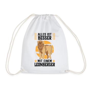 Alles ist besser mit einem Leonberger Hund - Turnbeutel - Weiß - Vorne