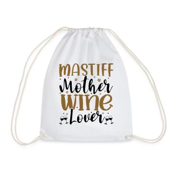 Wine Lover MASTIFF Mother - Drawstring Bag - white - Front