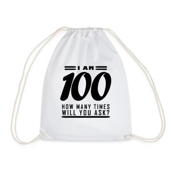 Je suis 100 – 100e cadeau d’anniversaire - Sac de sport léger - blanc - Devant