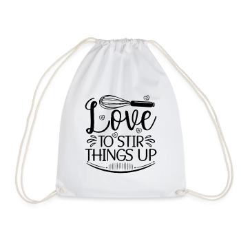 J’adore remuer les choses Baker Baking Bakery Cupcake - Sac de sport léger - blanc - Devant