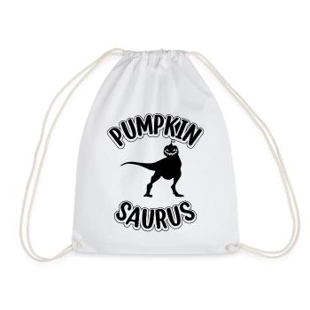 Halloween Dinosaur with Pumpkin I Funny Pumpkin Sa - Drawstring Bag - white - Front