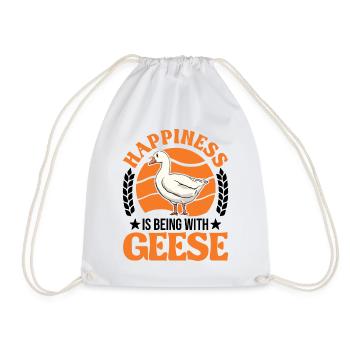 Geese Luck Goose lovers Goose breeders - Drawstring Bag - white - Front