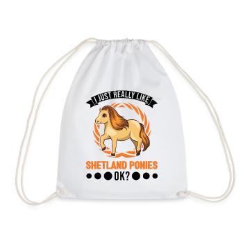 I just really like Shetland Ponies Shetty - Turnbeutel - Weiß - Vorne