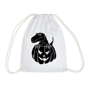 Halloween Pumpkin Dinosaur Funny Pumpkin Dino - Drawstring Bag - white - Front