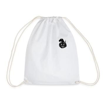 Halloween Pumpkin Dino Funny Pumpkin Dinosaur - Drawstring Bag - white - Front