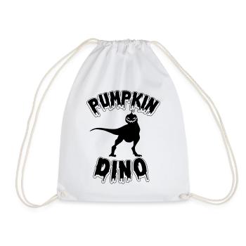Halloween Pumpkin Dino I Funny Pumpkin Dinosaur - Drawstring Bag - white - Front