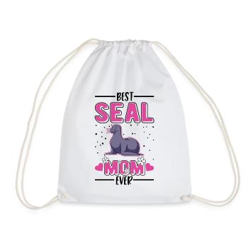 Best Seal Mom Ever Robben Mama - Turnbeutel - Weiß - Vorne