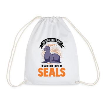 Robben Geschenk Sea Lion Seehund - Turnbeutel - Weiß - Vorne