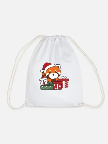 Rote Panda Weihnachten Geschenk Winter Rote Pandas - Turnbeutel - Weiß