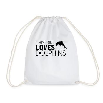 Cette fille aime les dauphins - Sac de sport léger - blanc - Devant