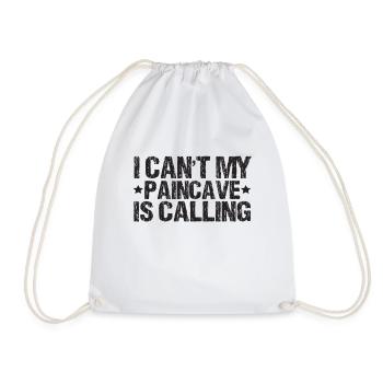 I Can't My Paincave Is Calling Triathlon - Drawstring Bag - white - Front